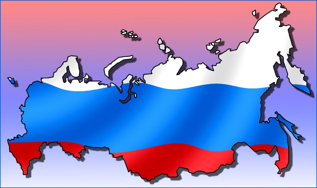 Карта россии в виде флага россии